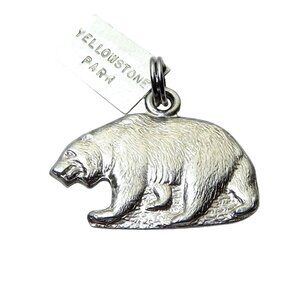 Vintage Sterling Silver Grizzly/Black Bear Yellowstone Park Souvenir Charm 1960s